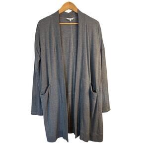 Soma Women's Oversized Cozy Chic Ultra Soft Fleece Cardigan Sweater Size M Gray